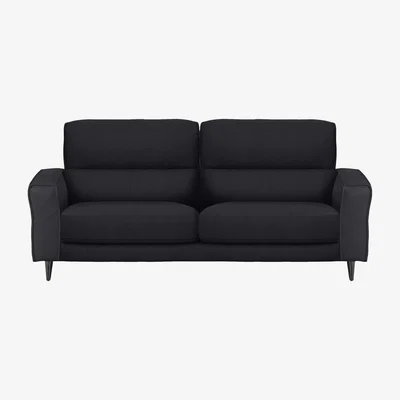 Furniture Village Axel 3 Seater HW Leather Sofa - Black