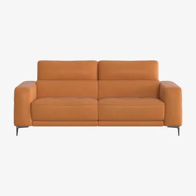 Furniture Village Adama 3 Seater Leather Power Recliner Sofa with Telescopic Headrests - Yellow- World of Leather