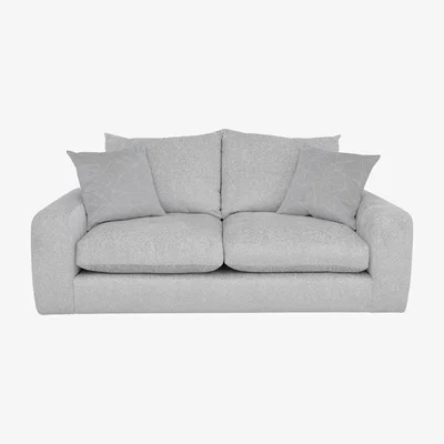 Furniture Village Boutique Pandora 3 Seater Fibre Fill Sofa - Chevron Silver