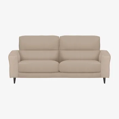 Furniture Village Axel 3 Seater BV Leather Sofa - BV Pebble