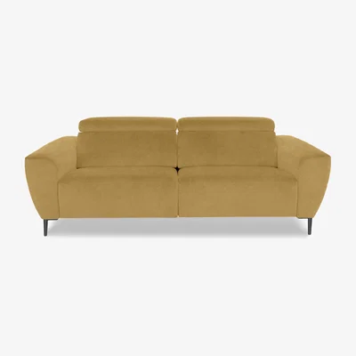 Furniture Village Nicoletti Italia - Milano 3 Seater Fabric Power Recliner Sofa - Fuente Mostaza