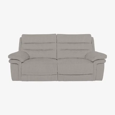 Furniture Village Berlin 3 Seater Fabric Power Recliner Sofa - Rosy Light Grey