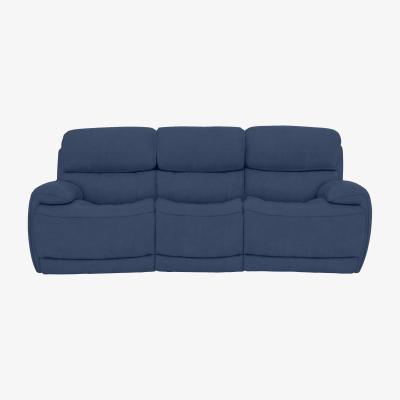 Furniture Village Relax Station Rocco 3 Seater Fabric Power Rocker Sofa with Power Headrests - Blue