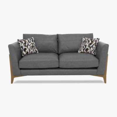 Furniture Village Iris 3 Seater Leather Sofa - Turino Graphite Mo Ft