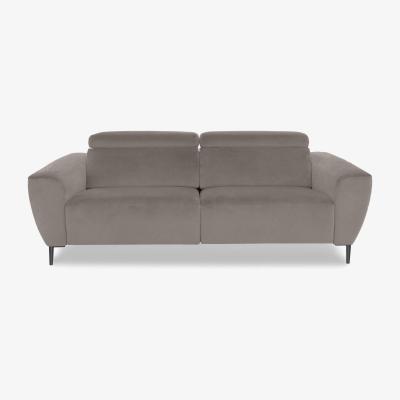 Furniture Village Nicoletti Italia - Milano 3 Seater Fabric Power Recliner Sofa - Flambe Tortora