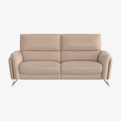 Furniture Village Amarilla 3 Seater Leather Sofa - Beige- World of Leather