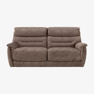 Furniture Village Chicago 3 Seater Fabric Power Recliner Sofa - Mink