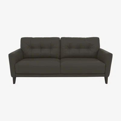 Furniture Village Uno HW Leather 3 Seater Sofa - Charcoal Grey