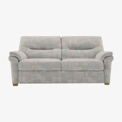 Furniture Village G Plan - Seattle 3 Seater Fabric Sofa with Wooden Feet - Lydia Blush