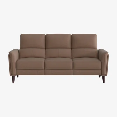 Furniture Village Compact Collection Klein 3 Seater Fabric Power Recliner Sofa with Telescopic Headrests - Tobacco