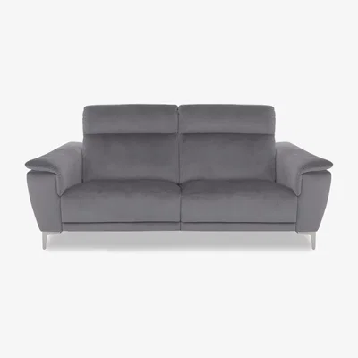 Furniture Village Nicoletti Italia - Amalfi 3 Seater Fabric Power Recliner Sofa - Selma Topo