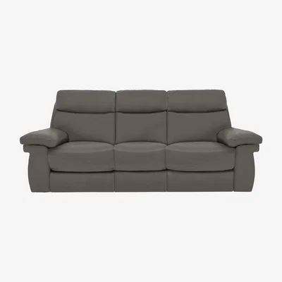 Furniture Village Comfort Story - Serene 3 Seater Leather Power Recliner Sofa with Headrests and Power Lumbar - Elephant
