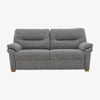Furniture Village G Plan - Seattle 3 Seater Fabric Sofa with Wooden Feet - Remco Slate