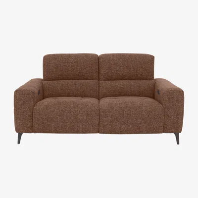 Furniture Village New York 3 Seater Fabric Power Recliner Sofa - Red Maple