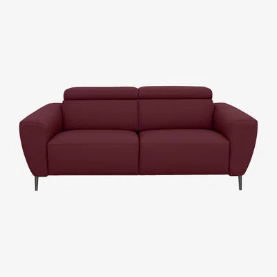 Furniture Village Nicoletti Italia - Milano 2.5 Seater Leather Power Recliner Sofa - Dali Bordeaux