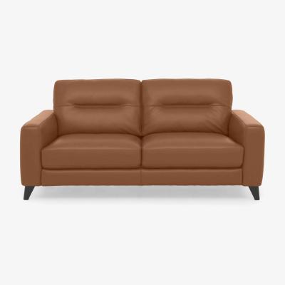 Furniture Village Jules 3 Seater HW Leather Sofa - Pecan Brown