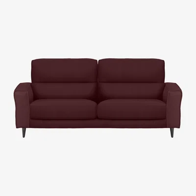 Furniture Village Axel 3 Seater HW Leather Sofa - Deep Red