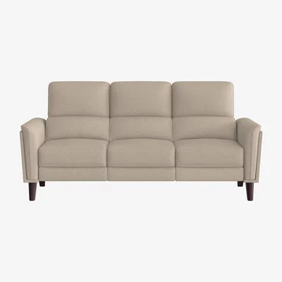 Furniture Village Compact Collection Klein 3 Seater Fabric Power Recliner Sofa with Telescopic Headrests - R28 Beige