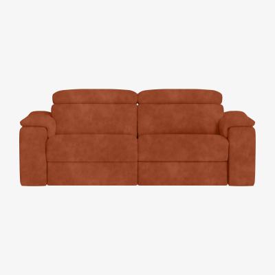 Furniture Village Nicoletti Italia - Davide 3 Seater Fabric Power Recliner Sofa - Selma Mattone