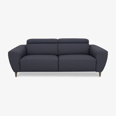 Furniture Village Nicoletti Italia - Milano 3 Seater Leather Power Recliner Sofa - Dali Blu