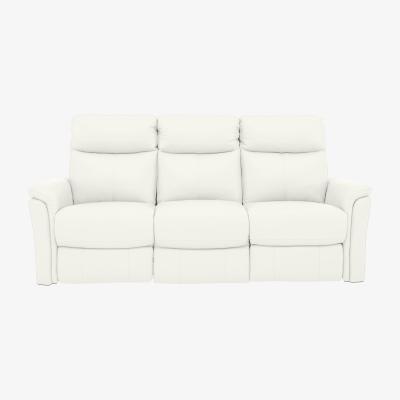 Furniture Village Compact Collection Piccolo 3 Seater Recliner Sofa - White- World of Leather