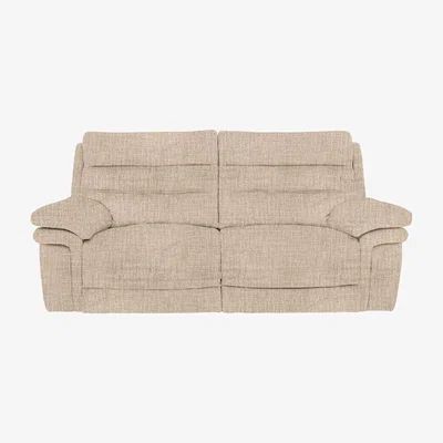 Furniture Village Berlin 3 Seater Fabric Power Recliner Sofa - Oatmeal