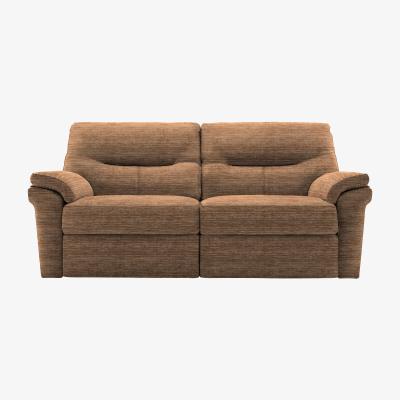 Furniture Village G Plan - Seattle 3 Seater Fabric Power Recliner Sofa with Power Lumbar - Victoria Ginger