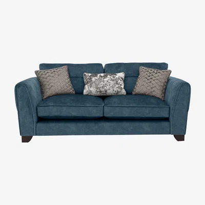 Furniture Village Ariana 3 Seater Fabric Classic Back Sofa - Dapple Ocean