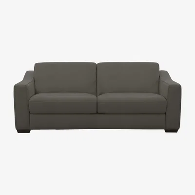 Furniture Village Optimus 3 Seater HW Leather Sofa - Charcoal Gray