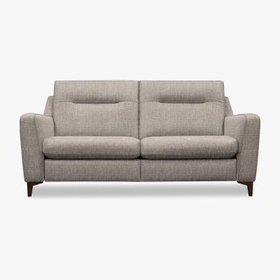 Furniture Village G Plan - Arlo 3 Seater Fabric Power Recliner Sofa - Libby Sand with Walnut Feet