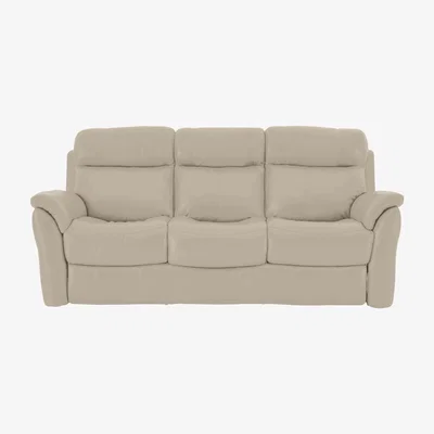 Furniture Village Relax Station Revive 3 Seater Leather Sofa - Grey- World of Leather