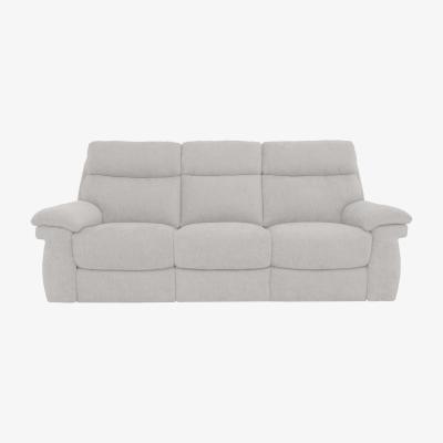 Furniture Village Comfort Story - Serene 3 Seater Fabric Power Recliner Sofa with Drop Down Table, Headrests and Power Lumbar - R23 Silver Grey