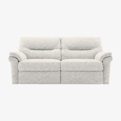 Furniture Village G Plan - Seattle 3 Seater Fabric Power Recliner Sofa with Power Lumbar - Rush Cream