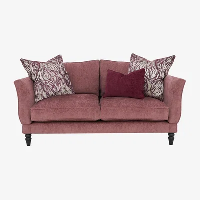 Furniture Village Boutique Chatterley 3 Seater Sofa with Knole Arms - Bolero Mulberry with Ebony Feet