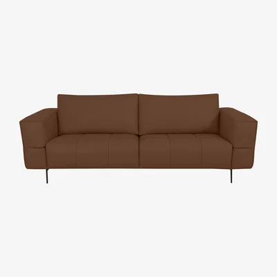 Furniture Village Domicil - Lawson 3 Seater Leather Sofa - NN Caramel