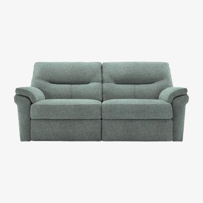 Furniture Village G Plan - Seattle 3 Seater Fabric Power Recliner Sofa with Power Lumbar - Dapple Kingfisher