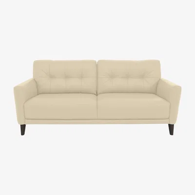 Furniture Village Uno BV Leather 3 Seater Sofa - BV Bisque