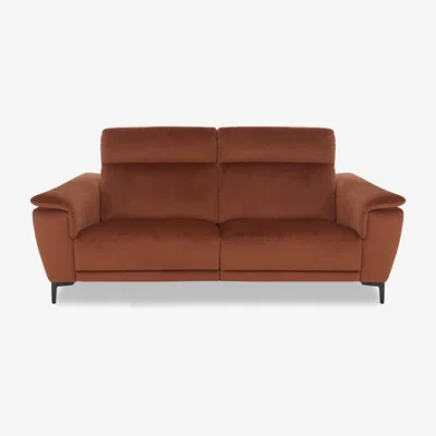 Furniture Village Nicoletti Italia - Amalfi 3 Seater Fabric Power Recliner Sofa - Selma Mattone