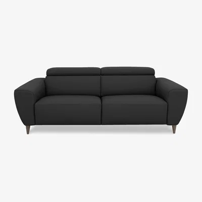 Furniture Village Nicoletti Italia - Milano 3 Seater Leather Sofa - Torello Nero