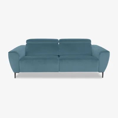 Furniture Village Nicoletti Italia - Milano 3 Seater Fabric Power Recliner Sofa - Selma Turchese