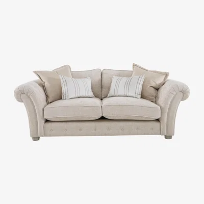 Furniture Village Oyster Bay 3 Seater Fabric Classic Back Sofa - Cream