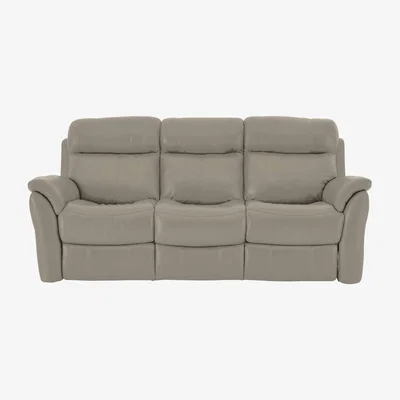 Furniture Village Relax Station Revive 3 Seater BV Leather Power Recliner Sofa - Taupe