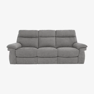Furniture Village Comfort Story - Serene 3 Seater Fabric Power Recliner Sofa with Drop Down Table, Headrests and Power Lumbar - Haze