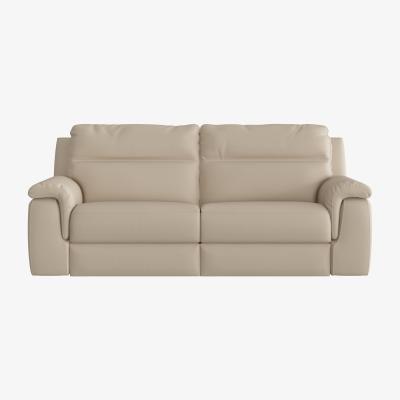 Furniture Village Nicoletti - Paolo 3 Seater Leather Power Recliner Sofa - Beige