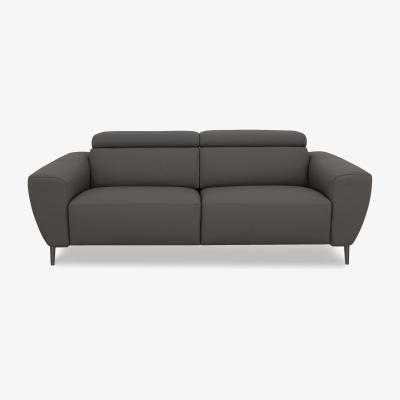Furniture Village Nicoletti Italia - Milano 3 Seater Leather Sofa - Torello Grigio Scuro