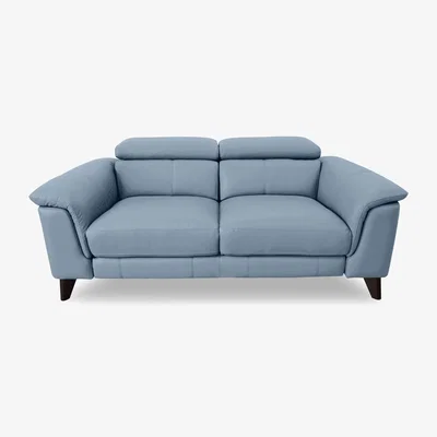 Furniture Village Wade 3 Seater NC Leather Sofa - Pearl Blue