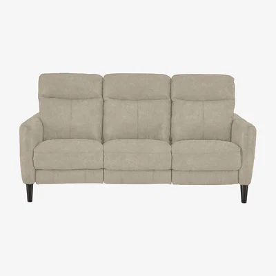 Furniture Village Compact Collection Petit 3 Seater Fabric Power Recliner Sofa - Cream