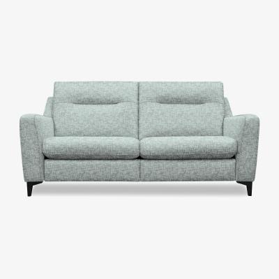 Furniture Village G Plan - Arlo 3 Seater Fabric Sofa - No Recliner - Remco Light Grey with Ebony Feet