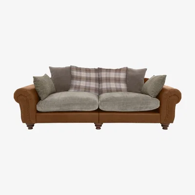 Furniture Village Alexander and James - Lincoln Large Split Frame Scatter Back Sofa - Brown