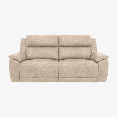 Furniture Village Utah 3 Seater Fabric Power Recliner Sofa - Oatmeal